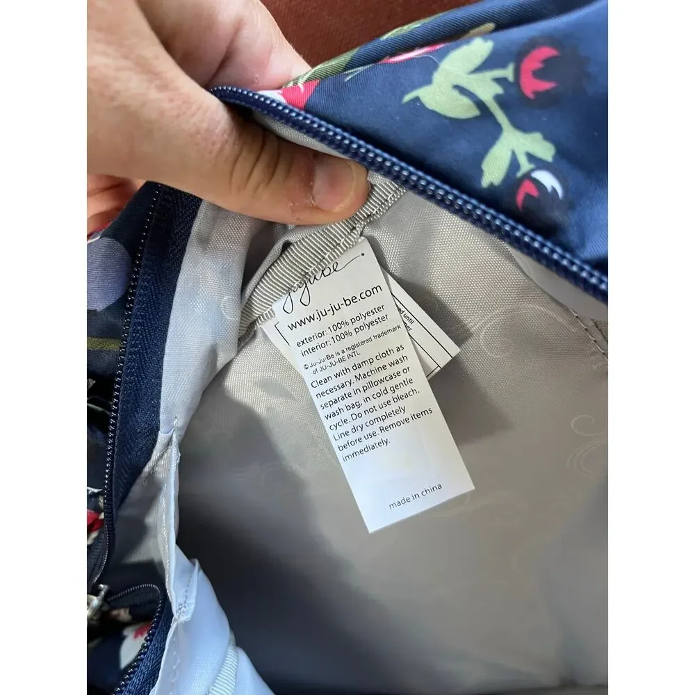 Ju-Ju-Be Navy Floral Mini Backpack Diaper Bag 13.5in